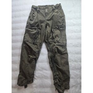 We The Free Free People Olive Army Green Cargo Jogger Pants Herringbone XS
